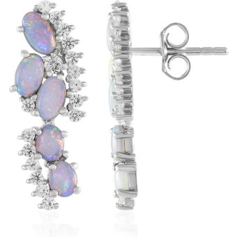 Australischer Opal-Silberohrringe