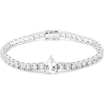 Weißer Topas-Silberarmband