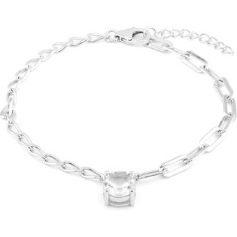 Weißer Topas-Silberarmband