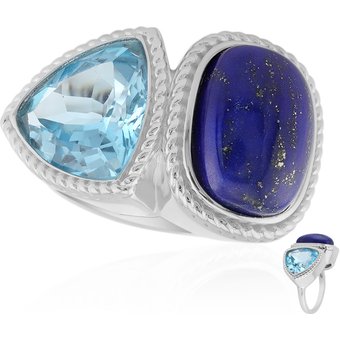 Edelstein-Silberring (MONOSONO COLLECTION)