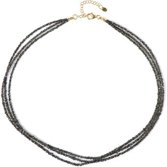 Schwarzer Diamant-Silberhalskette