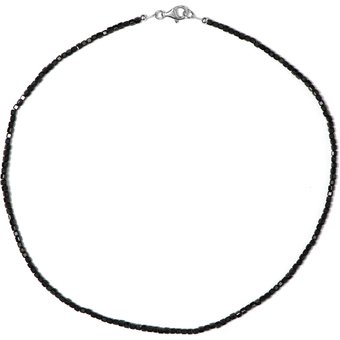 Schwarzer Spinell-Silberhalskette