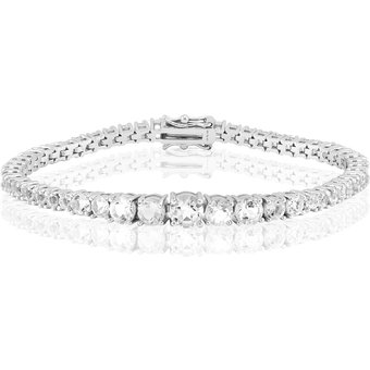Weißer Topas-Silberarmband