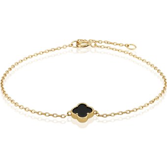 Schwarzer Onyx-Silberarmband