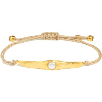 Weiße Süßwasserzuchtperlen-Silberarmband (Joias do Paraíso)