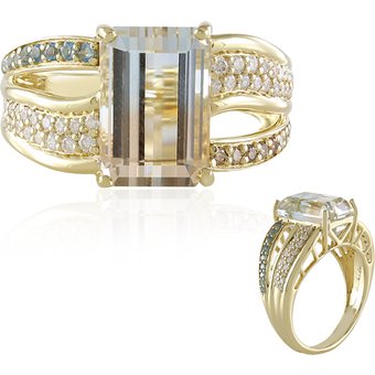 Mehrfarbiger Ukrainischer Topas-Goldring (de Melo)