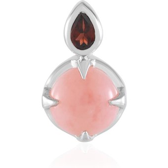 Pinkfarbener Opal-Silberanhänger