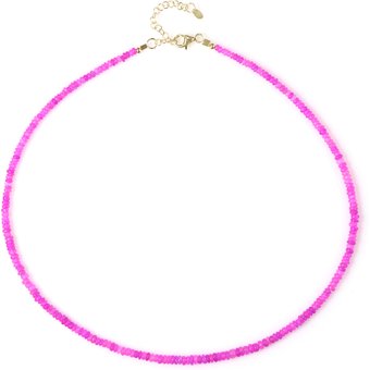 Äthiopischer Pinkfarbener Opal-Silberhalskette