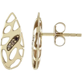 I2 Champagner-Diamant-Goldohrringe (Ornaments by de Melo)