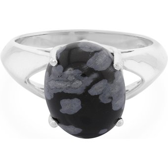 Schneeflocken-Obsidian-Silberring