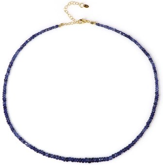 Blauer Madagaskar-Saphir-Silberhalskette