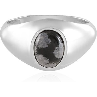 Schneeflocken-Obsidian-Silberring
