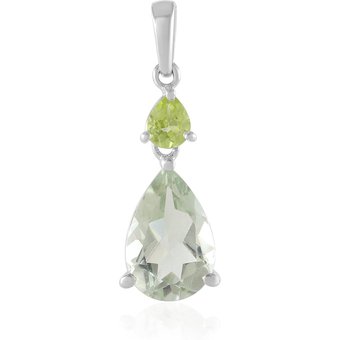 Grüner Amethyst-Silberanhänger