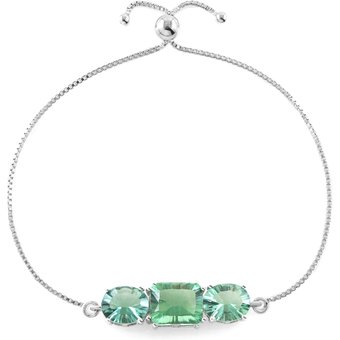 Grüner Fluorit-Silberarmband