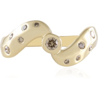 I2 Champagner-Diamant-Silberring
