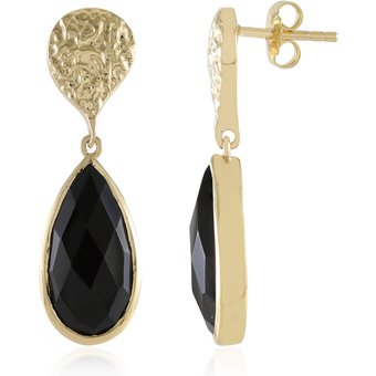 Schwarzer Onyx-Silberohrringe