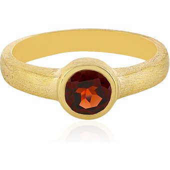Indischer Granat-Silberring (MONOSONO COLLECTION)