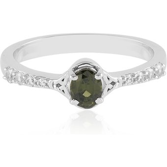 Grüner Ceylon-Zirkon-Silberring