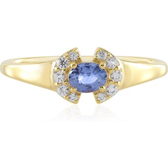 Nicht erhitzter Blauer Ceylon-Saphir-Silberring
