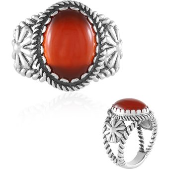 Roter Onyx-Silberring (Desert Chic)