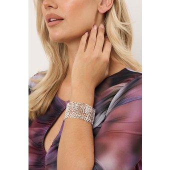 Yours Größenverstellbares Silberfarbenes Armband Mit Filigranem Blätterdesignsize One Size