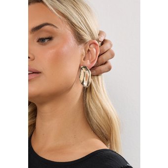 Yours Große Ohrstecker In Gold Mit Geschmolzenem Designsize One Size