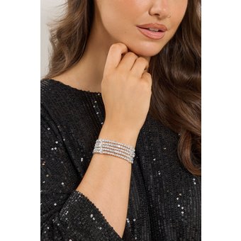 Yours Größenverstellbares, Silberfarbenes Armband Mit Strasssize One Size