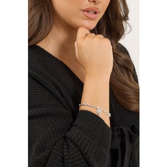 Yours Silberfarbenes Armband Mit Poliertem Herzanhänger Size One Size