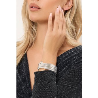 Yours Größenverstellbares Silberfarbenes Armband Mit Folienoptiksize One Size