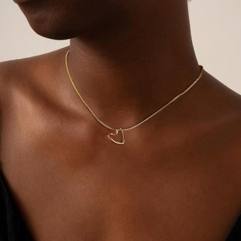 Stainless Jewelry Simple Hollow Heart Titanium Non Fading Women's Stainless Steel Necklace