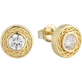 Personalized White Zircon Round Earrings With Diamond Heart Shaped Earrings With Zircon Daily Commuting Silver Needle Earrings For Women