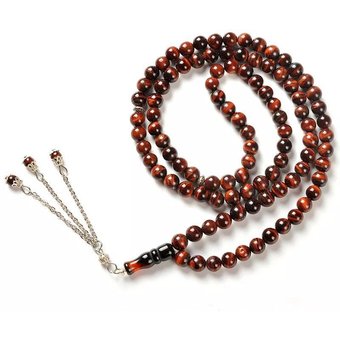 Natural 8mm Hand Held 99 Muslim Prayer Bracelet DIY Tassel Beads Handle Chain