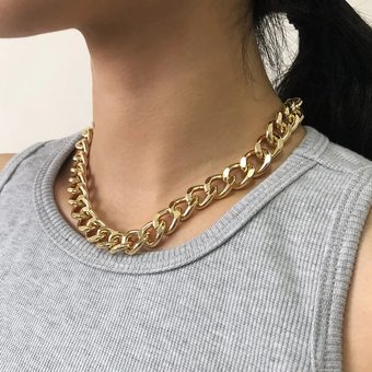 2025 Women Fashion 2024 Fashion Large for Women, Plated with Gold Silver, Huge Thick Necklace and Lock Necklace, Party Gift Jewelry