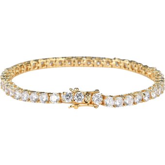 Women's Jewelry Tennis Chain 3mm 4mm 5mm Copper Micro Inlaid Zirconia Single Row Hip Hop Bracelet