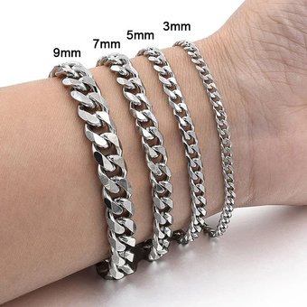 Titanium Non-Fading Cuban Men's Trendy Hip-Hop Women's Jewelry Stainless Steel Bracelet