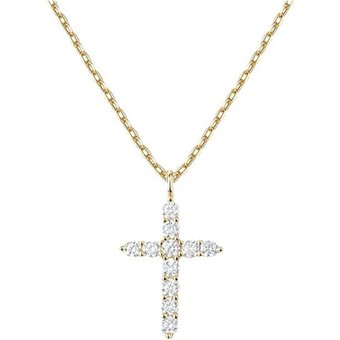 Sterling Inlaid Diamond Cross Necklace For Women High-end Zircon Clavicle Chain Silver Jewelry