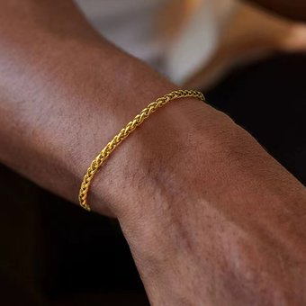 New Cuban Bracelet Thin Chain Men's Jewelry Stainless Steel Personality Simple Accessories 2024