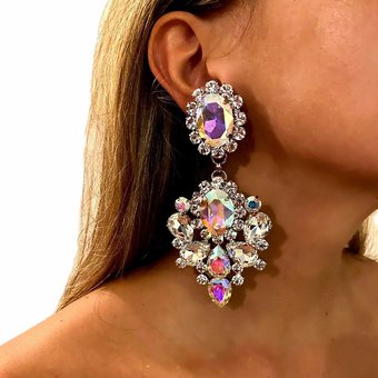 Hot Selling Water Drop Exaggerated Rhinestone Ear Studs Fashion Versatile Accessories For Women Earrings