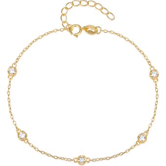 Women's Jewelry S925 Sterling Silver Classic Simple Ladies Diamond Bracelet All Match Ins Style Adjustable Hand Accessories
