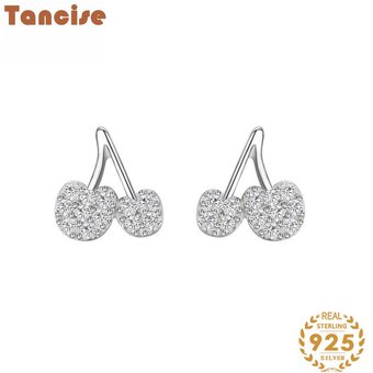 Tancise Silver Zircon Earrings Drop Earrings For Women Wedding Party Gifts