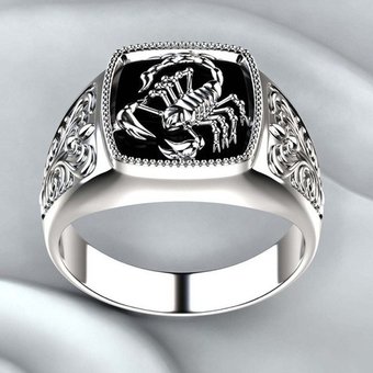 Hot Selling New Creative Scorpio Relief Men's With Drip Glue Totem Pattern And Scorpion Ring