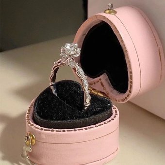 Runaway Princess Castle Fireworks Diamond Ring Women, Sterling Silver Moissanite Proposal Wedding Ring, Bouquet Gift For