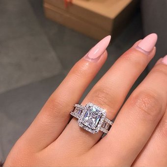 Sterling Sier Natural White Sapphire Diamond Birthday Ring, Female