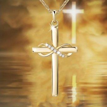 Infinity Symbol Figure-8 Zircon Pendant Cross Classic Fashion Trend Necklace For Women