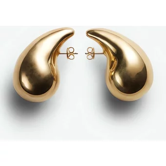 Stud Bottega Earrings Gold Hoop Women Italy Hollow Stainless Steel Hypoallergenic Plated Tear Drop Waterdrop Earring For