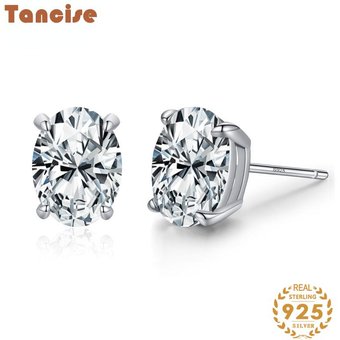 Tancise Silver Zircon Earrings Drop Earrings For Women Wedding Party Gifts