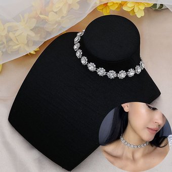 2021 Light Luxury Fashion Water Choker Women's Necklace Full Diamond Short Style Neck Sexy Versatile Clavicle Chain