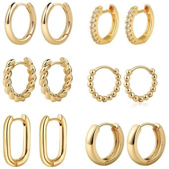 Women's Jewelry Simple Earrings Niche High End Fashion Light Luxury Gold Pigment Hoop Earrings Jewelry Set