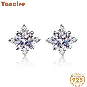 Tancise Moissanite Silver Earrings Drop Earrings For Women Wedding Party Gifts