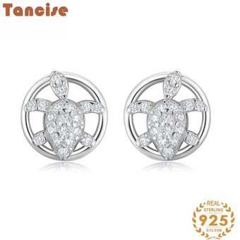 Tancise Silver Zircon Earrings Drop Earrings For Women Wedding Party Gifts